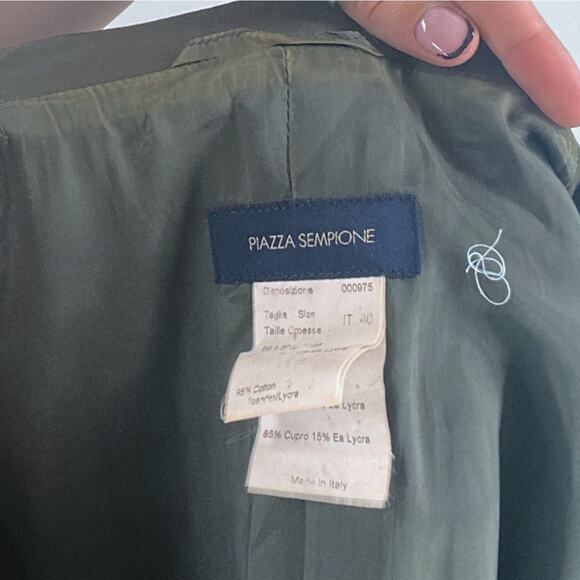 SOLD OUT Piazza Sempione Olive Button Down Long Sleeve Blazer Size IT 40 US 4 - Picture 4 of 4